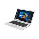 Hyundai Hybook 14.1" Celeron Laptop, 4GB RAM, 64GB Storage, Expandable 2.5" SATA HDD Slot, Windows 10 Home, RJ45, WiFi, English - Silver