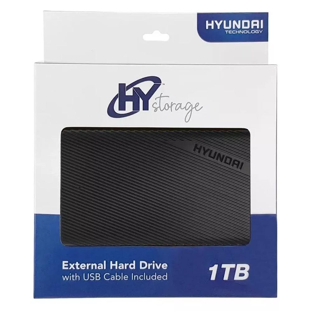 Disco Duro Externo Hyundai HTEHD1TBBK 2.5", 1TB, USB, Negro, A Prueba de Agua, Polvo y Golpes REACONDICIONADO