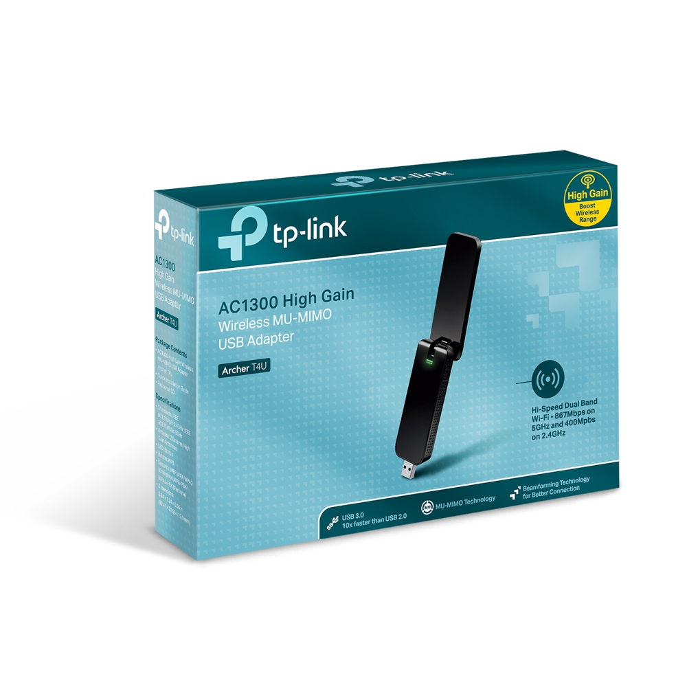 Adaptador TP-Link Archer T4U AC1200 Dual Band Wireless Usb 3.0