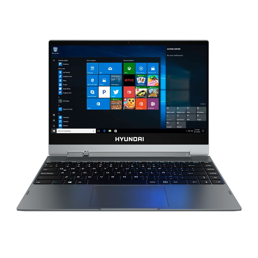 Hyundai HyFlip Plus, 14.1'' Intel Core-i7, 8GB RAM, 256GB Almacenamiento, Webcam Frontal, Ranura M.2 SATA SSD Expandible, Windows 10 Home, WiFi, Grey