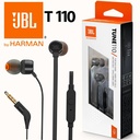 Audifonos JBL Tune 110 In Ear Alámbricos Anti enredo- Negro