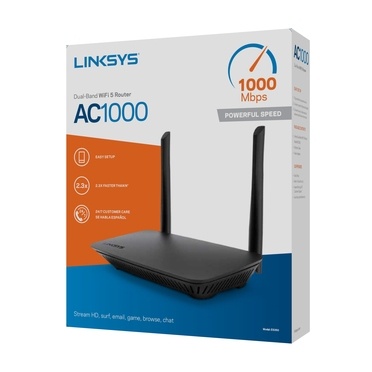 Router Linksys E5350 Ethernet AC1000, Inalámbrico, 1000Mbit/s, 4 Puertos RJ-45, 2.4GHz/5GHz, 2 Antenas Externas - Negro