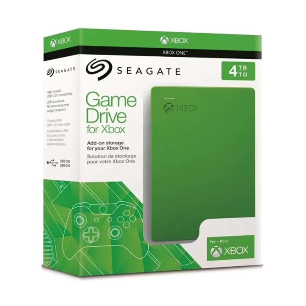 Disco Duro Externo Seagate Game Drive para Xbox 2.5'', 4TB, USB 3.0, Negro/Verde