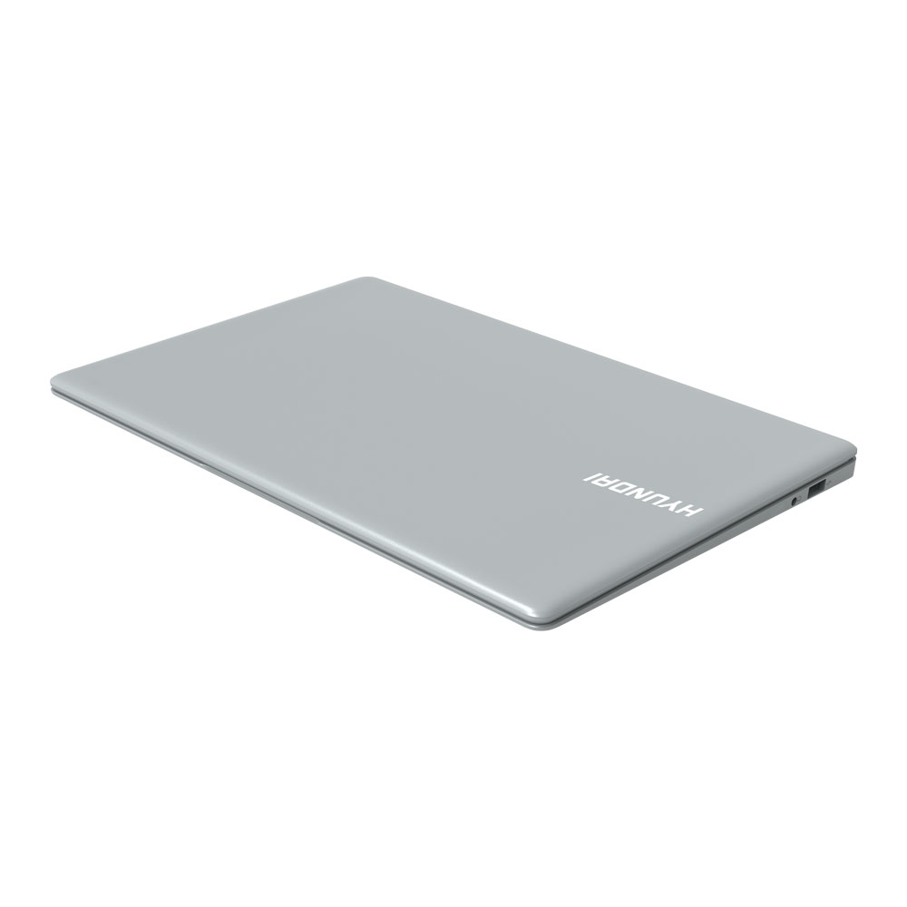 Hyundai HyBook, 14.1" Intel Celeron N3060, 4GB RAM, 64GB Almacenamiento, Webcam Frontal, Ranura para disco duro SATA de 2,5" expandible, Windows 10 Home S, WiFi, Silver
