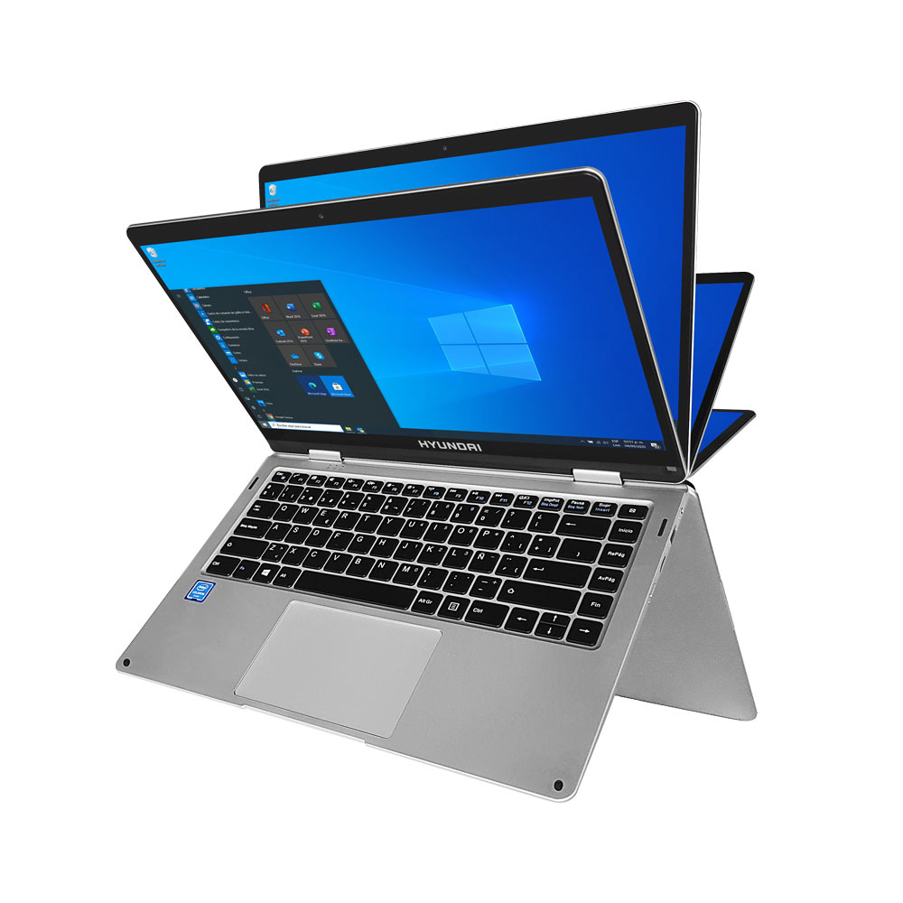 Laptop Hyundai HyFlip, 14”, Intel Celeron, 4GB RAM, 64GB, Windows 10 Home, Silver