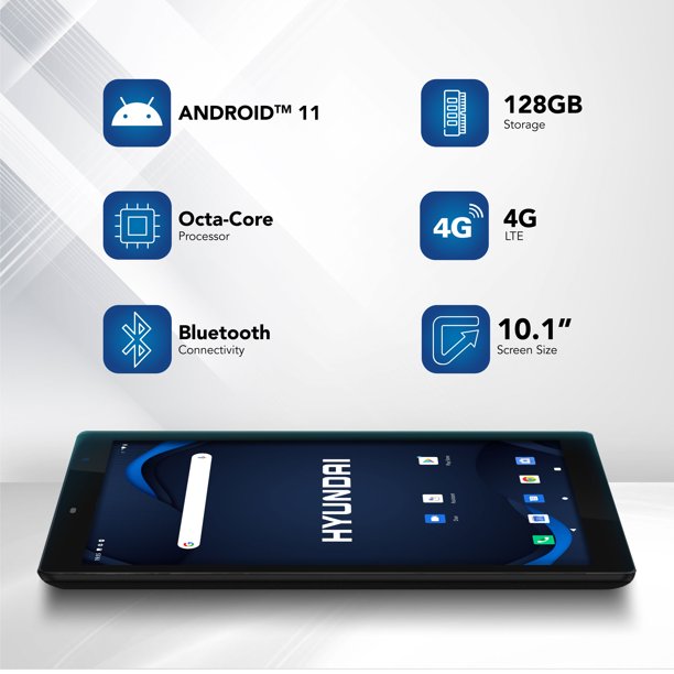 Hyundai HYtab Pro 10LA1, 10.1" FHD IPS, Octa-Core Processor, Android 11, 4GB RAM, 128GB Storage, 8MP/13MP, LTE - Space Grey
