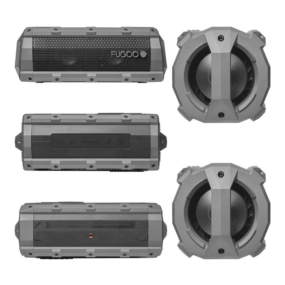 Fugoo Element IPX7 Altavoz Bluetooth portátil para exteriores, barro, nieve, arena, impermeable, flota en el agua, 40 horas de reproducción, batería recargable, micrófono integrado, Siri/Google Now