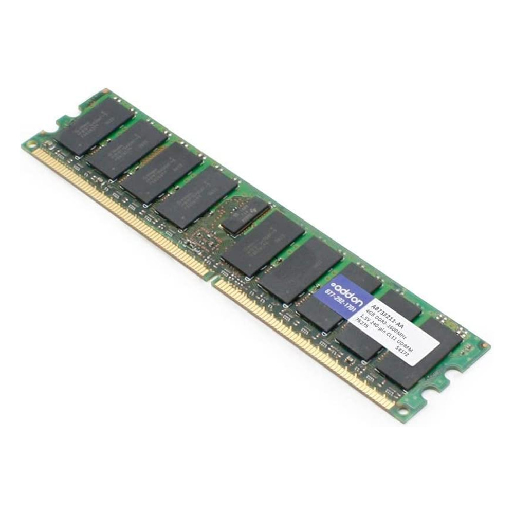 AddOn AA160D3N/4G x1 Dell A8733211 Compatible 4GB DDR3-1600MHz Unbuffered Single Rank x8 1.35V 240-pin CL11 UDIMM