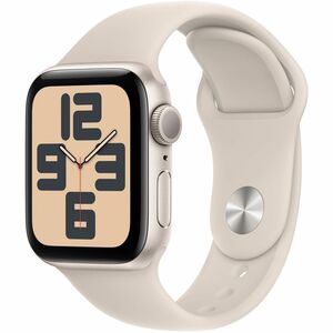 Apple Watch SE 2nd Gen 44mm Starlight Aluminum Case with Starlight Sport Band - S/M