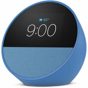 Amazon Echo Spot (2024 release), Smart alarm clock with vibrant sound and Alexa - Ocean Blue