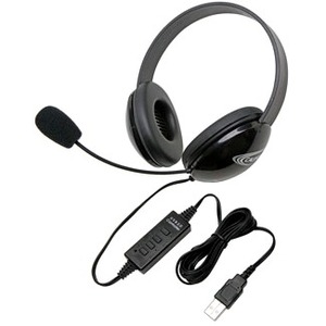 Califone Listening First Stereo Headset Black Over-The-Head Noise Reduction, Microphone W/ Usb Plug