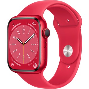 Apple Watch Series 8 (GPS) 45mm Aluminum Case with (PRODUCT)RED Sport Band - S/M - (PRODUCT)RED