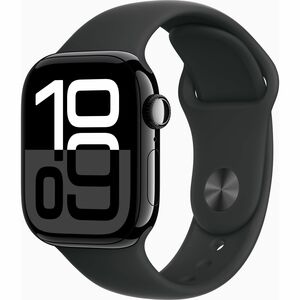 Apple Watch Series 10 GPS 42mm Jet Black Aluminum Case with Black Sport Band S/M