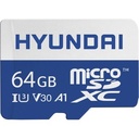 Tarjeta de memoria Hyundai microSDXC UHS-I de 64 GB con adaptador, video 4K de 90 MB/s (U3), Ultra HD, A1, V30