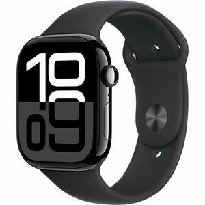 Apple Watch Series 10 42mm GPS Jet Black Aluminium Case with Black Sport Band - M/L