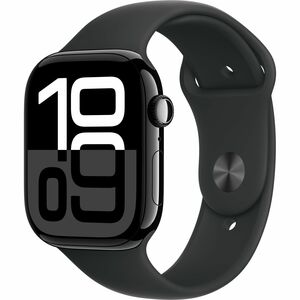 Apple Watch Series 10 46mm GPS Jet Black Aluminium Case with Black Sport Band - S/M