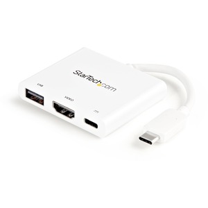 Estación de acoplamiento StarTech.com USB Tipo C para Monitor/Proyector/Ordenador portátil - 60 W - Blanco