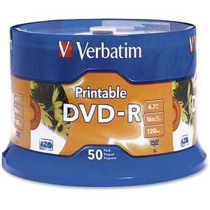 DVD grabables Verbatim 95137 - DVD-R - 16x - 4,70 GB - 50 Paquete(s) Cabezal con Ejes Rotatorios