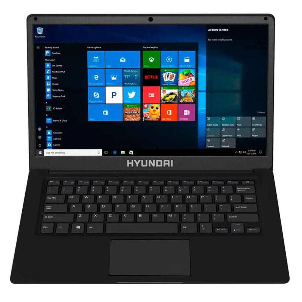 Laptop Hyundai HyBook 14.1" HD, Intel Celeron, 4GB RAM, 1TB + 64GB eMMC, Español - Negro