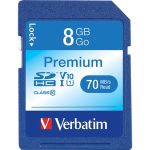 SDHC Verbatim Premium - 8 GB - Class 10/UHS-I (U1) - 1 Paquete(s) - Conforme con normas TAA