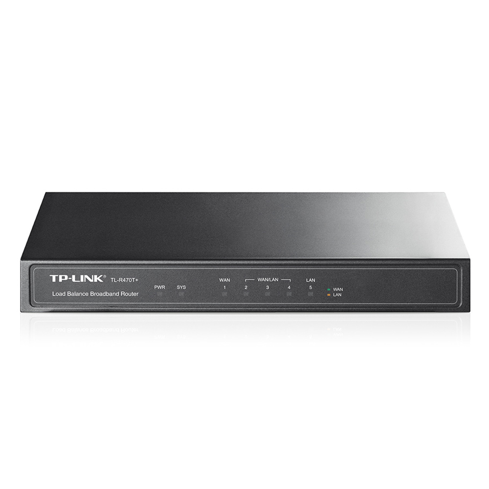 TP-LINK TL-R470T+ 5-port Load Balance Broadband Routerr, 3 Configurable WAN/LAN ports, 1 LAN, 1 WAN