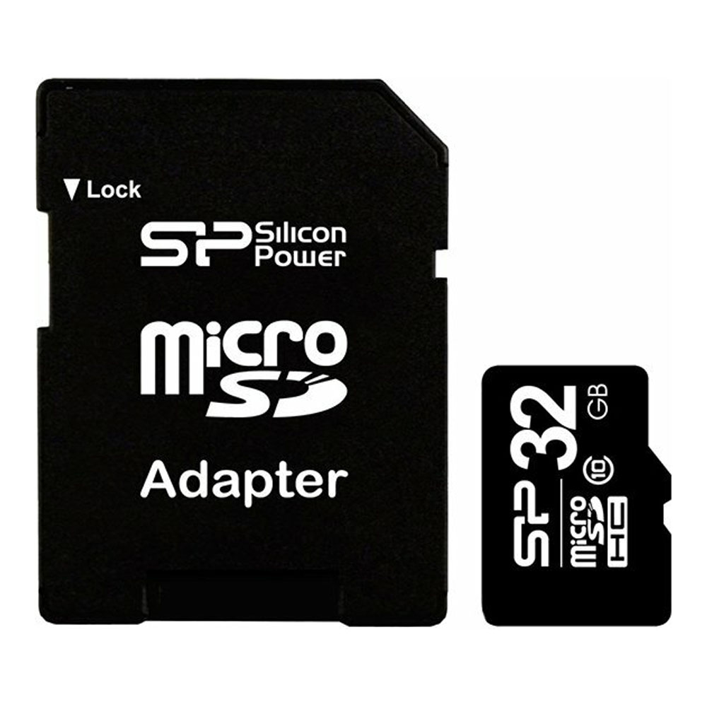 Memoria Micro SD Silicon Power de 32 GB clase 10, incluye adaptador SD.