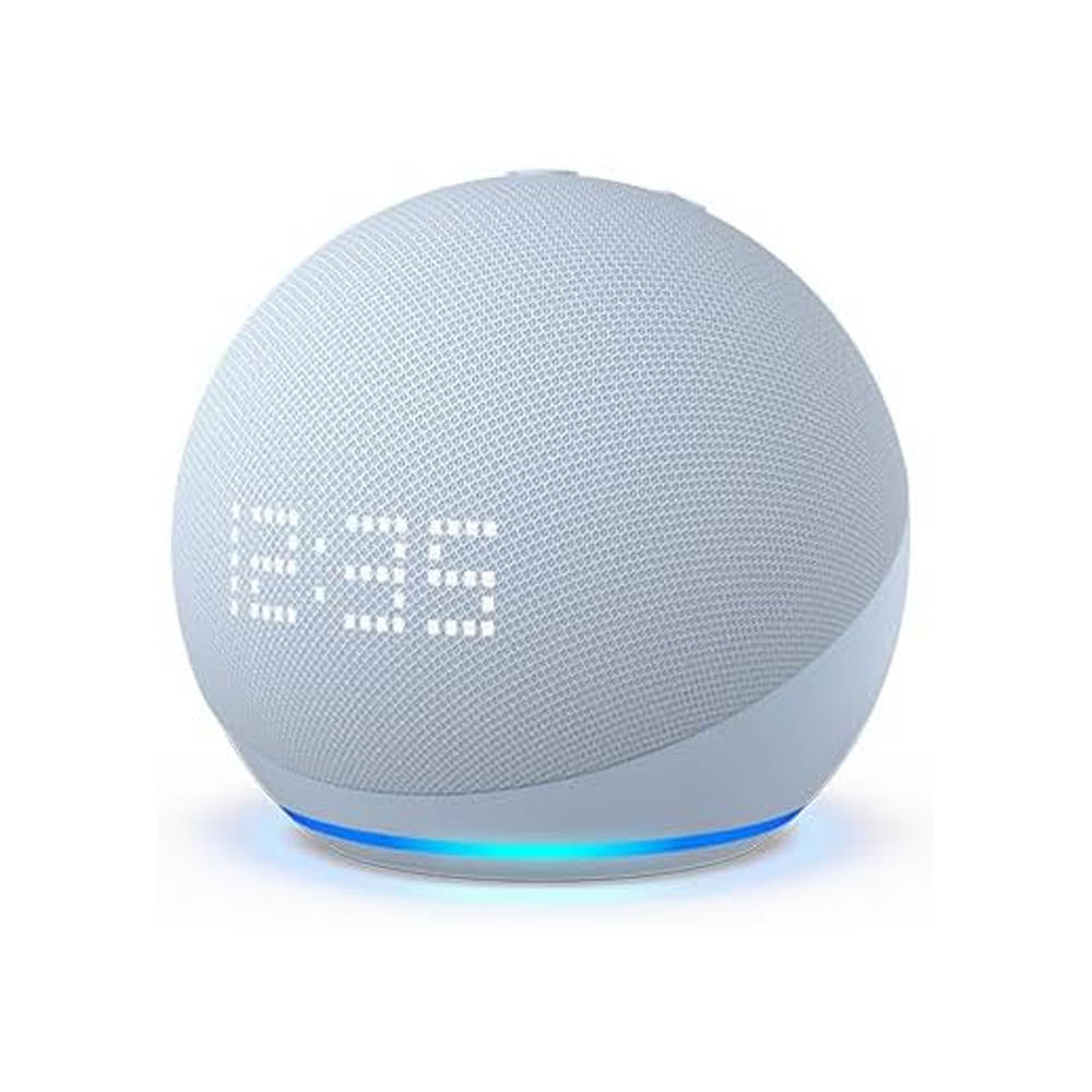 Bocina inteligente Echo Dot con reloj 5.ª generación y Alexa Azul