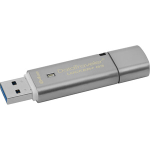 Unidad flash Kingston DataTraveler Locker+ G3 DTLPG3 - 64 GB - USB 3.0 - Plata