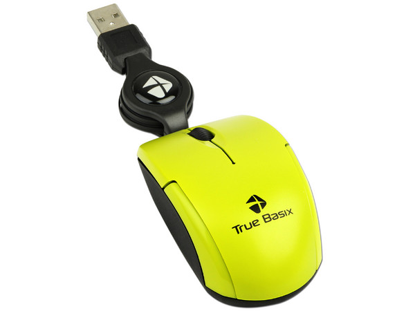 Mini Mouse Acteck Óptico True Basix MOMR-013, Alámbrico, USB, 1000DPI, Amarillo