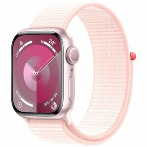 Apple Watch S9 41mm Pink Aluminum Case with Light Pink Sport Loop - Pink, MR953LL/A