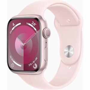 Apple Watch Series 9 45mm Pink Aluminum Case with Light Pink Sport Band - M/L